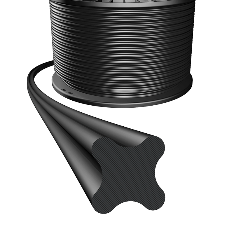 SPOOL OF 25 MTS CORD X-RING 1,78mm BLACK FDA EPDM70 (Keltan®) for drinking water