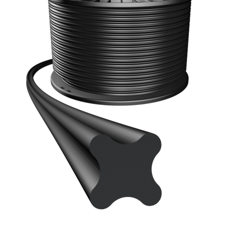 SPOOL OF 10 MTS CORD X-RING 7,00mm BLACK FDA EPDM70 (Keltan®) for drinking water