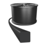 SPOOL OF 25 MTS SQUARE CORD 3,00mm BLACK FDA EPDM70 (Keltan®) for drinking water