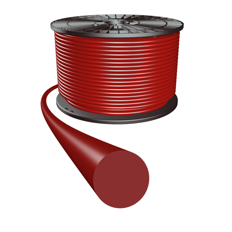 SPOOL OF 50 MTS CORD-RING 1,00mm RED FDA VMQ70 (Xiametre®)