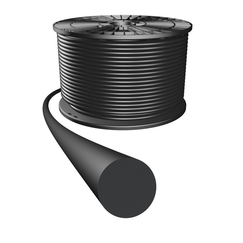 SPOOL OF 100 MTS CORD-RING 1,00mm BLACK FDA EPDM70 (Keltan®) for drinking water