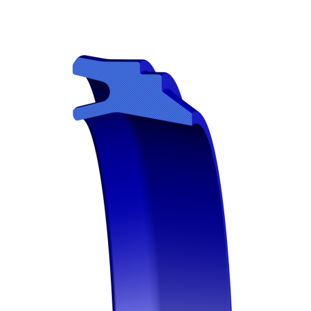 WIPER 45X53X4/6/8 BLUE TPU93 with shoulder (Double-acting)