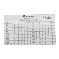 BOX METRIC OR (5C) FPM75 (30 SIZES/386 PIECES) 2,00-2,50-3,00-4,00