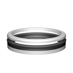 Piston SEAL 63X45X11.00 (6,35) NBR+NBR/FABRIC+POM with BUR L+retaining ring