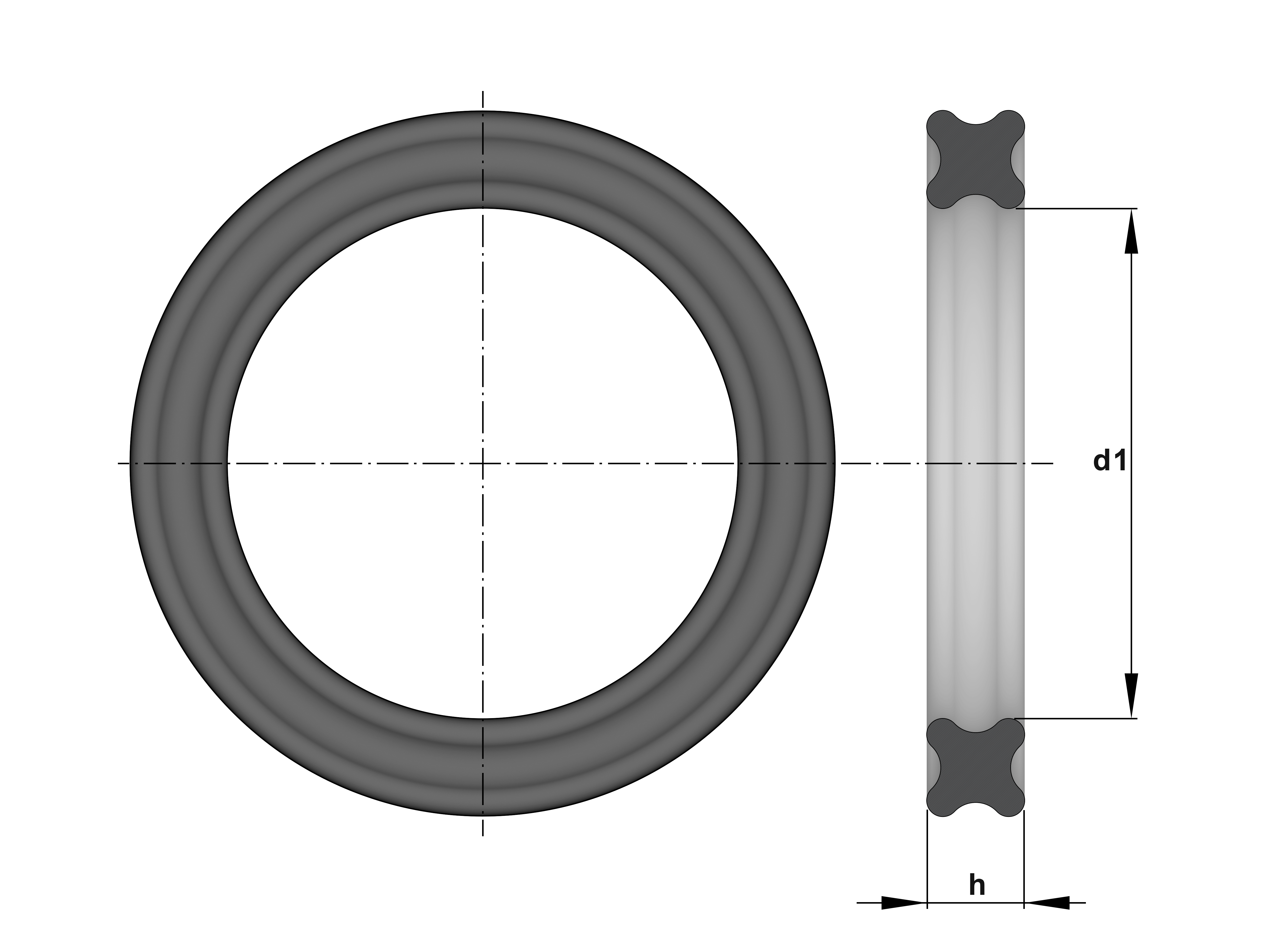 X-Ring Quad ring 12.37 X 2.62 Material NBR Perbunan Menge 1/5/10/25 Stuck 